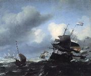 Ludolf Backhuysen Seascape with Ships oil painting